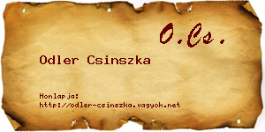 Odler Csinszka névjegykártya